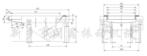 瀝水篩|瀝水振動篩|瀝水振動輸送機外形示意圖-同鑫振動機械